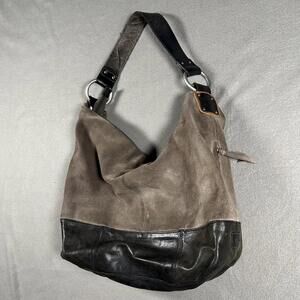 Shoulder Bag Slouchy Suede Tan Gray Y2K